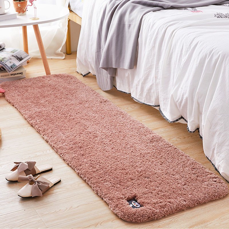 加厚长毛绒地毯卧室床边可睡可坐坐垫仿兔毛长条家用房间床下地垫