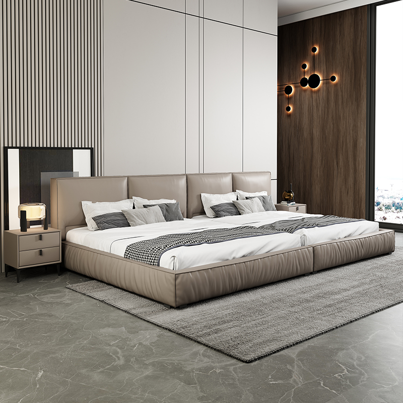 二胎家庭床榻榻米3米超大床4人三胎加宽高箱储物三人大床组合床