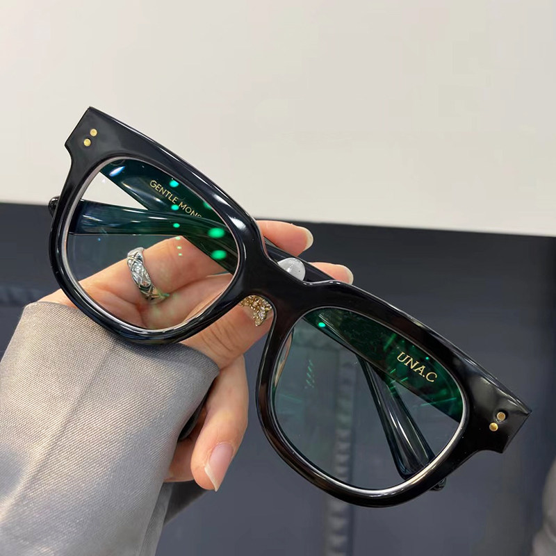 ins小红书gm同款unac眼镜框女可配镜片复古tr90黑框大脸显脸小男