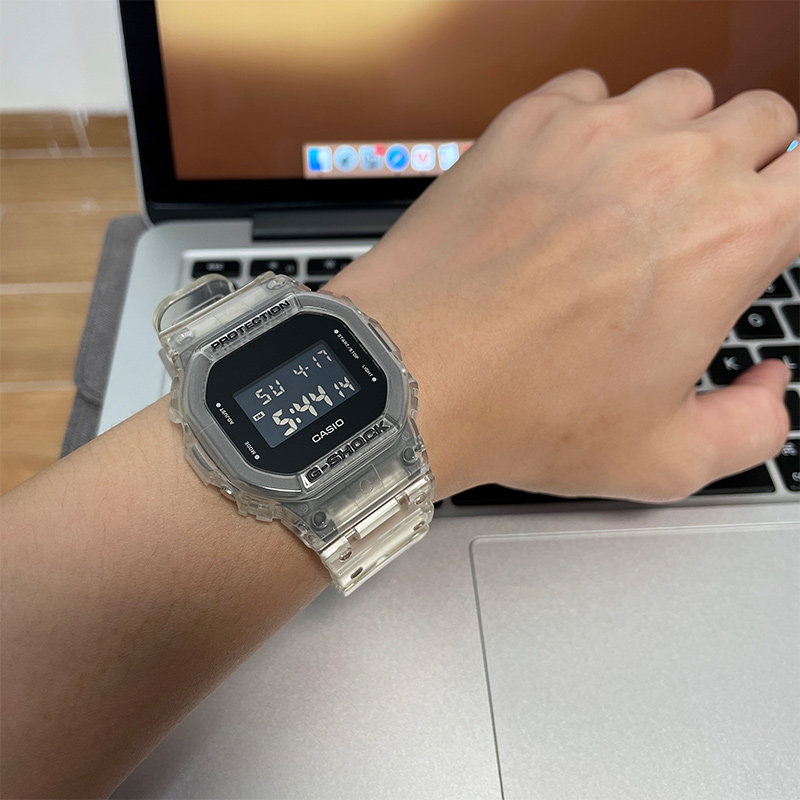 卡西欧gshock冰韧2.0透明手表dw5600ske-7小方块ga-700 400 2000