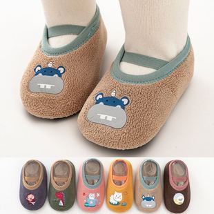地板袜男宝婴儿鞋袜0一3一6一12月袜子鞋子秋冬款儿童室内防滑袜