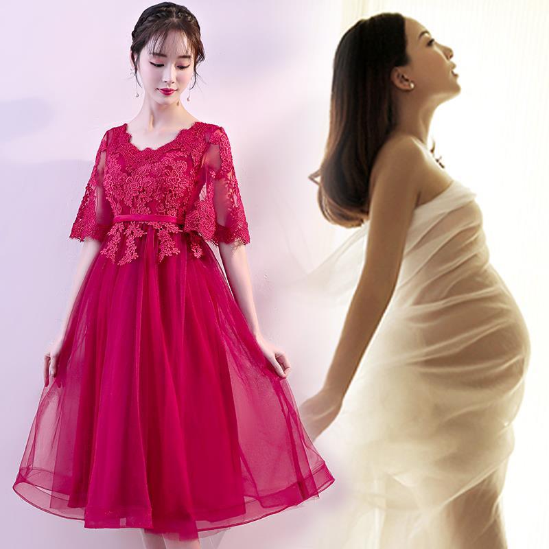 孕妇敬酒服新娘2019秋装遮肚婚纱礼服遮孕肚结婚高腰遮肚子酒红色|ruв категории Женская одежда, Cвадебные платья, платье/вечернее платье - от Buy2taobao.com для оказания профессиональной услуги покупки агента Taobao