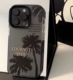 新款韩系黑色椰子树影子适用于苹果iphone14promax手机壳15promax黑边防摔创意15高级感14男女14pro个性潮牌x