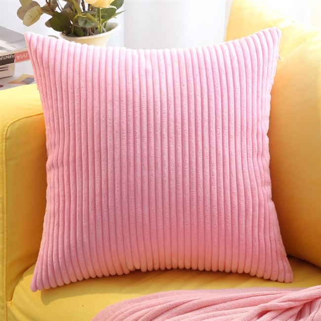 简约现代纯色灯芯绒抱枕彩色靠垫客厅沙发抱枕套含芯家用床头靠背