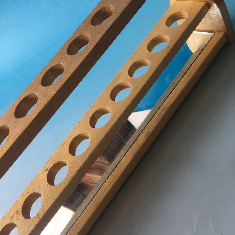 放小样容器架摆件固定咖啡厅工业试管架木框架杯托多用木制背 - u