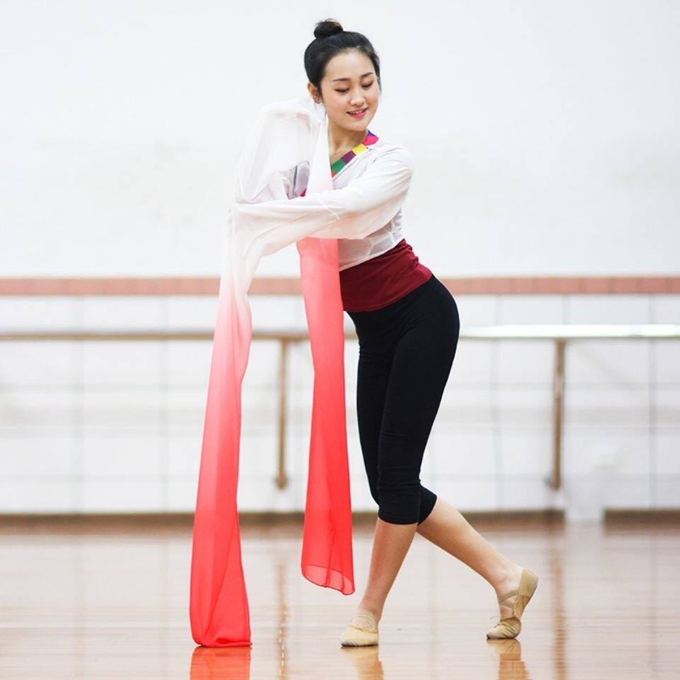 藏族儿童练习水袖上衣女成人舞蹈练功服甩袖古典舞惊鸿戏曲表演服