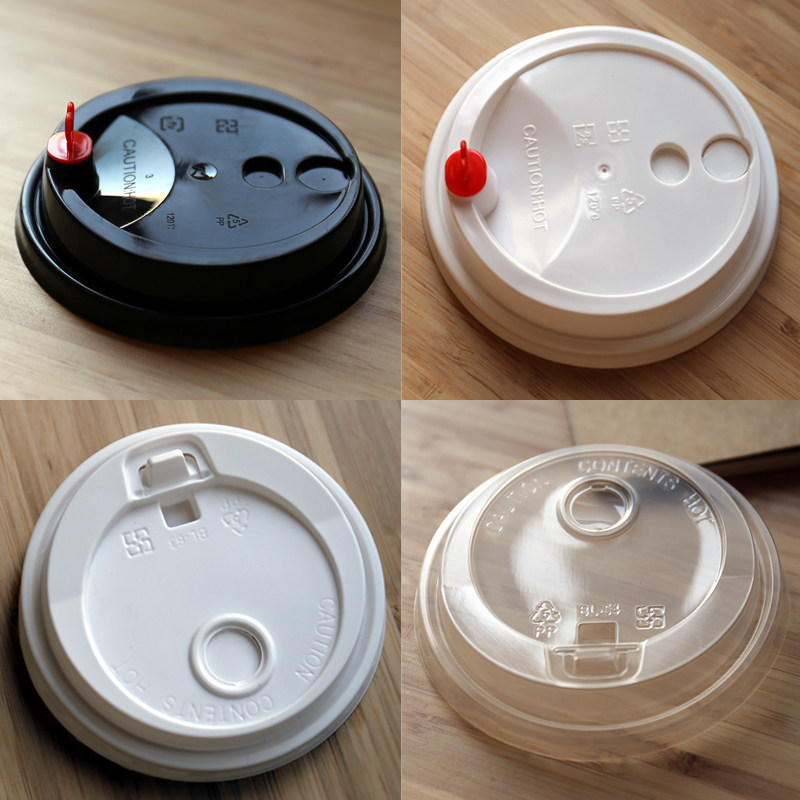 一次性90/95口径奶茶杯盖塑料杯盖圆形透明半圆盖开关盖注塑杯盖