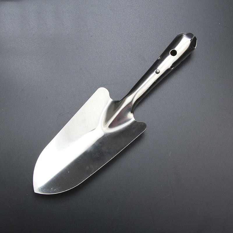 不锈钢花铲小铲子种菜工具小铁锹铁铲户外家用养花园艺工具尖——三生