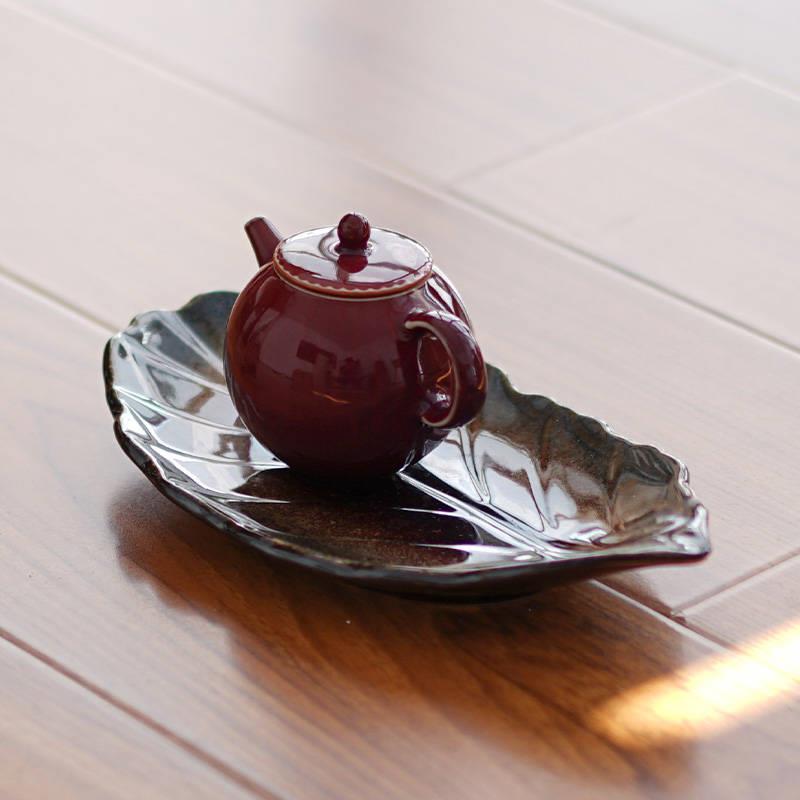 日式创意树叶碟陶瓷叶型盘长盘鱼盘寿司多用盘小菜盘日本料理餐具