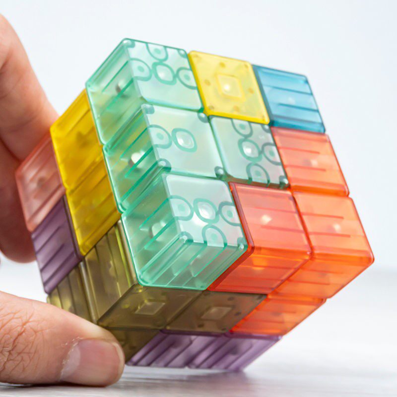 磁力魔方 鲁班立方透明 索玛立方体积木方块吸力磁铁儿童益智玩具