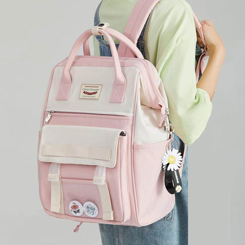 艺术感书包甜酷韩系双肩包夏百搭出游旅行背包女款高档高中大学生