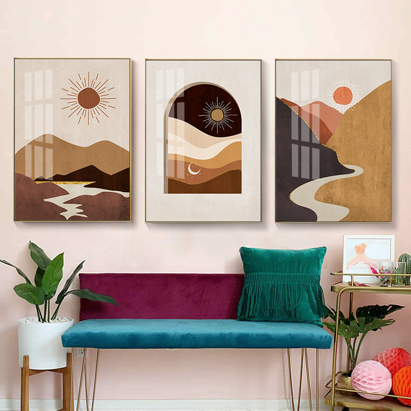 日出装饰画风景卧室现代简约