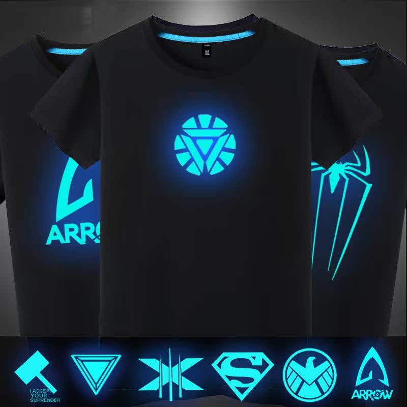 t-shirt Man Wai film Iron Man Captain America pure cotton Noctilucent Short sleeved The Avengers T-shirtin the Men's clothing, T-shirt category - from Buy2taobao.com to provide professional Taobao agent buy service