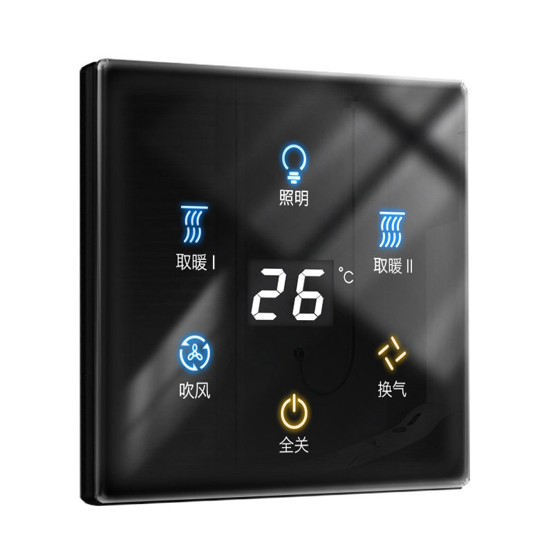 浴霸开关五开智能触摸卫生间浴室通用防水五合一触屏控制玻璃面板