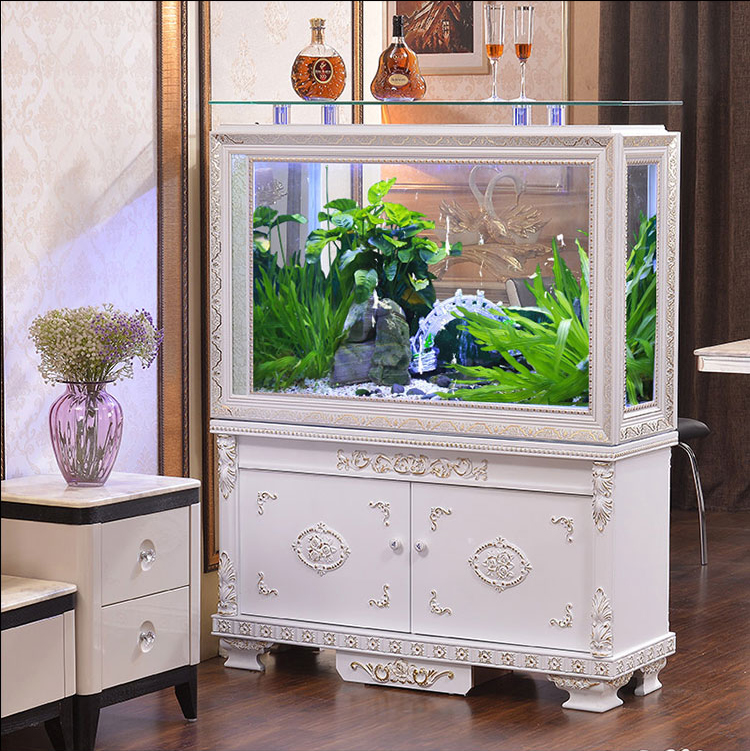 客厅隔断双面屏风欧式吧台缸创海生态屏风长方形免换水鱼缸水族箱