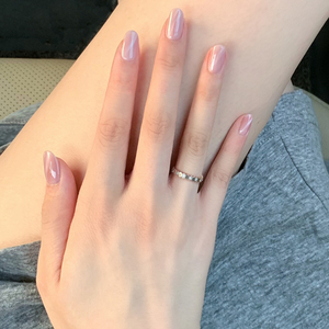 裸色猫眼美甲成品 暖小男假指甲贴片 纯色磨砂跳色 穿戴甲可拆卸