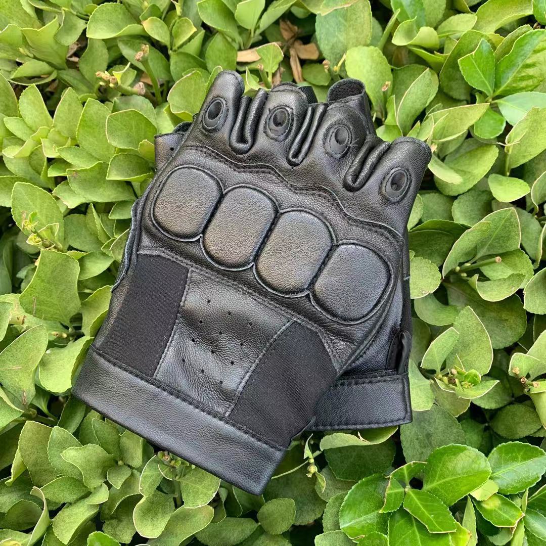 真皮半指战术手套男安保安防巡逻雪豹猎鹰特种兵作战训练配发手套