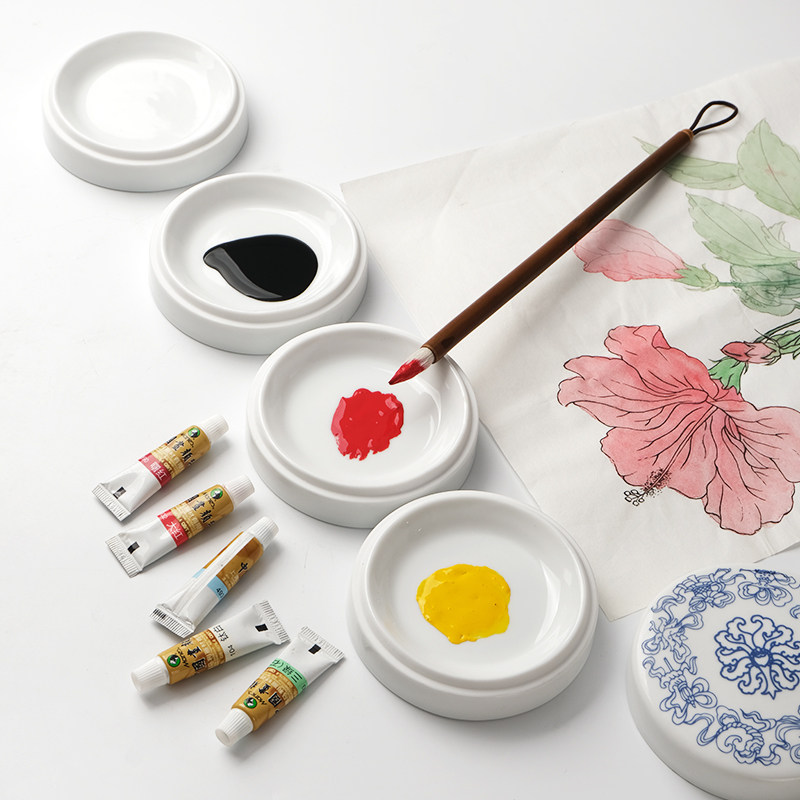 兰斋文房八宝调色碟四宝套装书法国画陶瓷中国画颜料工具工笔画国画