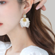 韩版花朵款大花瓣耳环高贵优雅气质水钻耳饰温柔精致时尚大气耳坠