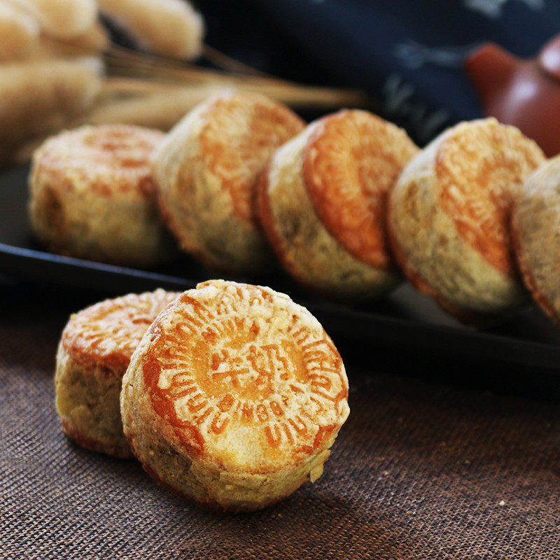 立杰老式糕点绿豆派夹心饼东北绿豆饼牛奶夹心饼早餐零食390g包邮