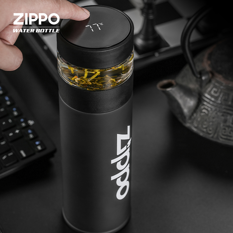 美国zippo保温杯茶水分离温度显示便携泡茶杯水杯男网