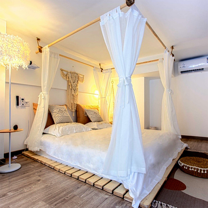 粘扣挂纱民宿客栈酒店东南亚复古中式装饰纱幔床幔