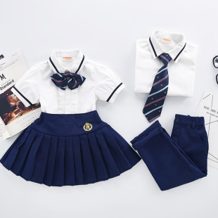 儿童英伦学院风校服套装夏季中小学生毕业班服日系幼儿园短袖园服