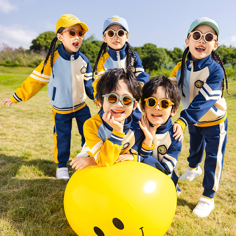 幼儿园园服韩版夏秋亲子装夏装宝宝连衣裙polo衫毕业照典礼白t