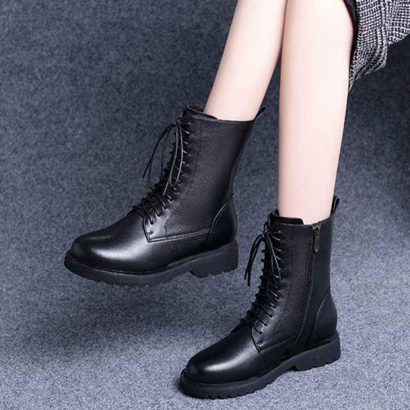 39 high quality Soft leather Riding boots Women's Shoes Versatile Frenum In cylinder Plush Cotton-padded shoes Round Flat bottom Short boots Snow bootsin the Women's Shoes, Low shoes category - from Buy2taobao.com to provide professional Taobao agent buy service
