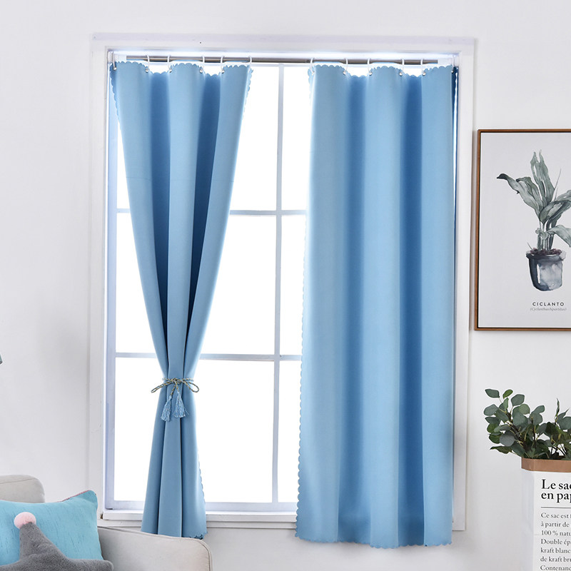 全遮光窗帘魔术贴免打孔安装北欧风简易出租房卧室遮阳布防晒隔热