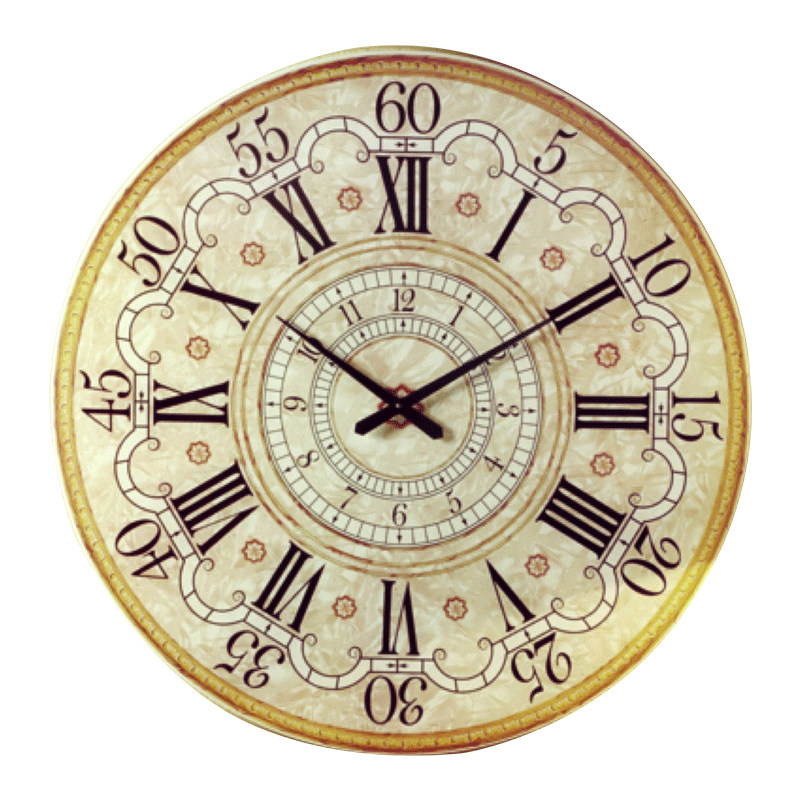 意大利chicche进口艺术玻璃钟欧式复古客厅罗马数字挂钟德国机芯