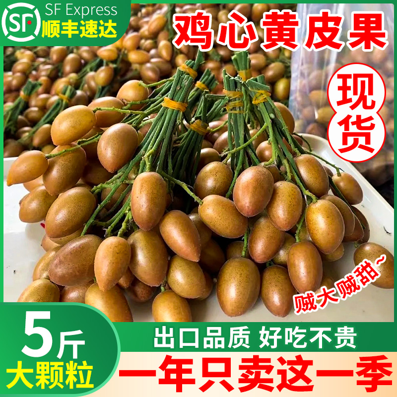 顺丰 广东鸡心黄皮果新鲜5斤冰糖当