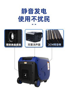 隆鹏静音变频220V汽油发电机户外移动便携家用商用电启动4/5/6KW