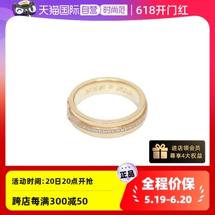 【自营】中古95新Tiffany & Co./蒂芙尼双T镶钻窄式戒指 47 黄金