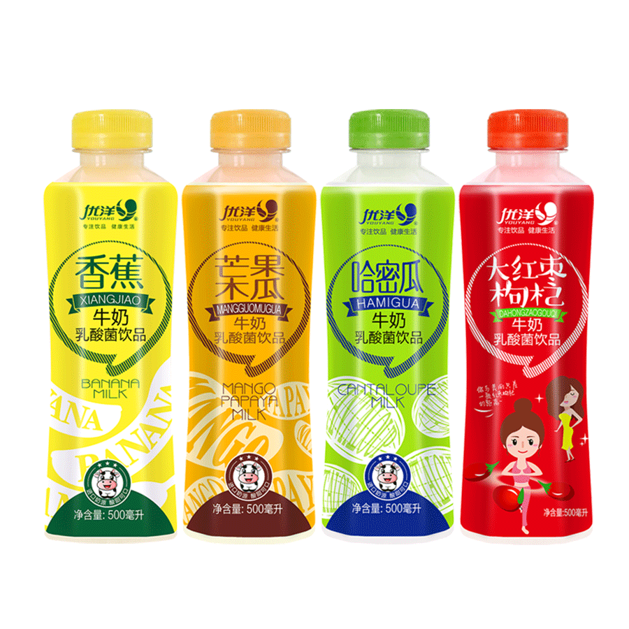 (今日6.8折)优洋饮品香蕉牛奶 芒果木瓜 哈密瓜 大红枣枸杞4种乳酸菌
