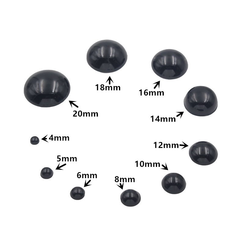 diy手工钩针毛线玩偶眼睛眼珠毛绒玩具眼睛发夹卡通黑色平底眼睛