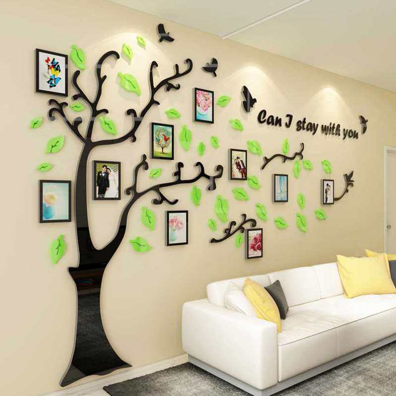创意个性大树亚克力3d立体墙贴纸照片背景墙壁贴画客厅墙面装饰琦