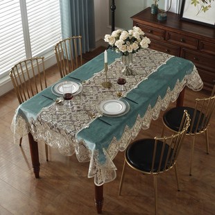 餐桌布布艺蕾丝现代简约长方形北欧椅垫轻奢风中式台盖布家用椅套