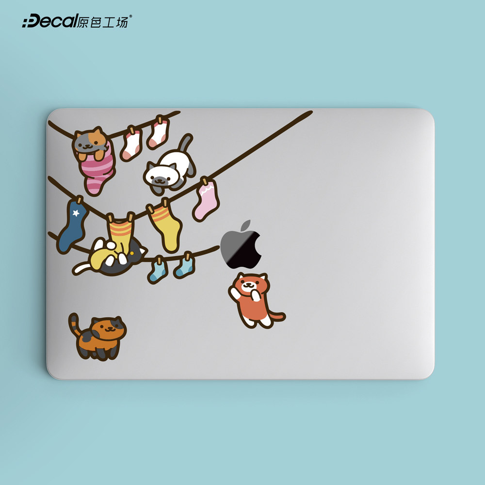 苹果电脑贴纸局部