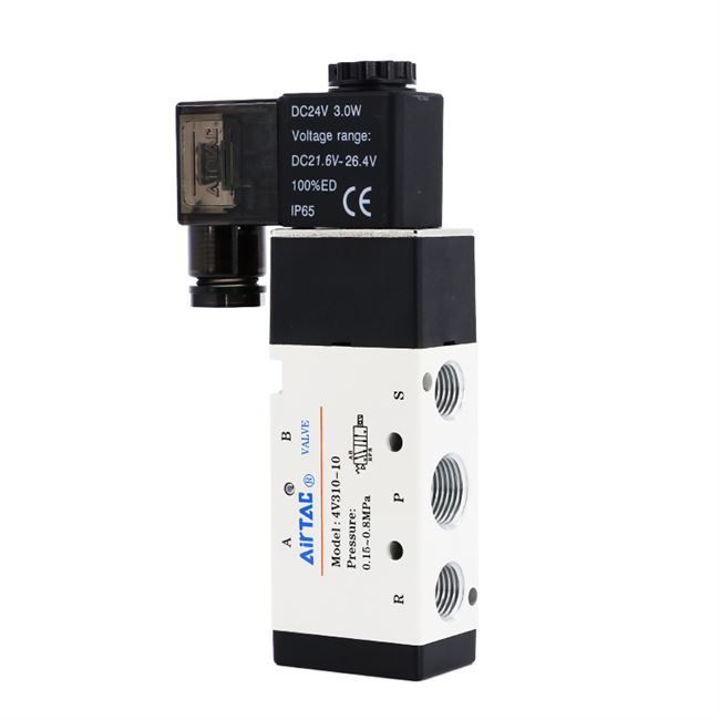亚德客气动电磁阀4v210-08气缸气阀电子阀24v线圈220v电磁控制阀0