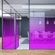 渐变UV彩色半透明玻璃贴纸静电膜办公室门窗户隔断隔断可定制紫色