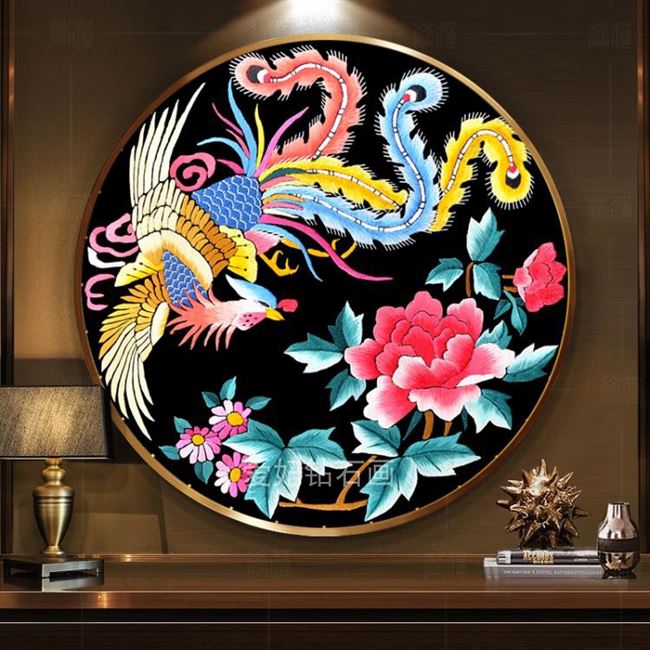 凤凰牡丹十字绣中国图片