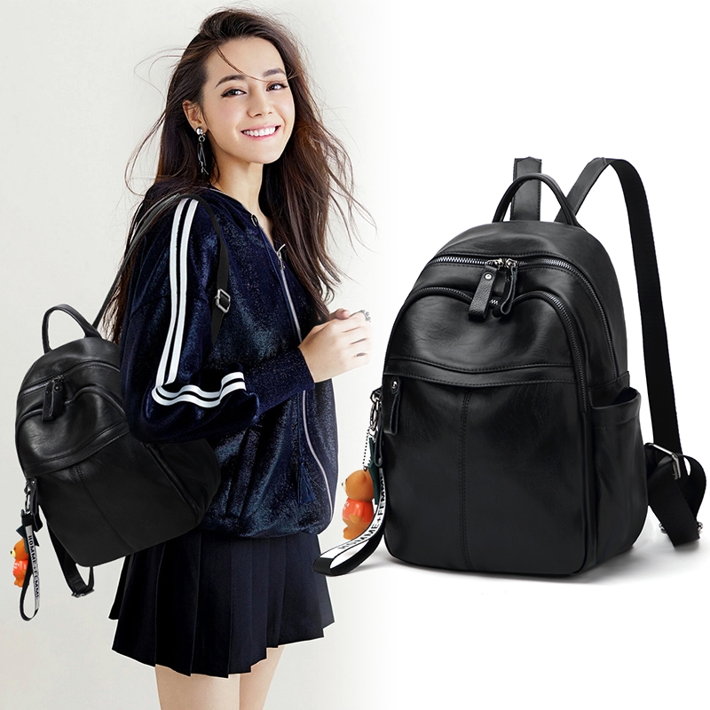 热销羊皮双肩包女2017新款 真皮