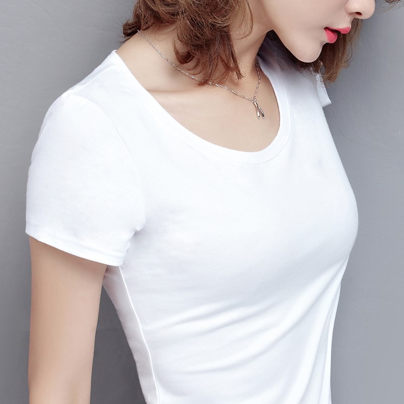 pure cotton white T-shirt Short sleeved Self cultivation summer Women's wear 2019 new pattern Black Tide Body clothesin the Women's clothing/Boutique , T-shirt category - from Buy2taobao.com to provide professional Taobao agent buy service