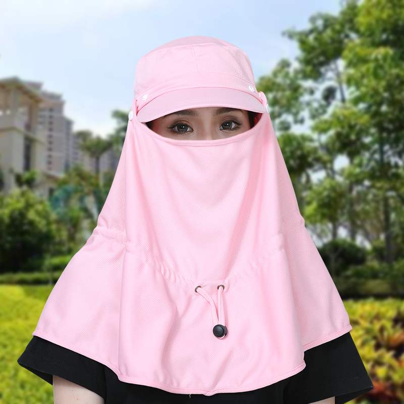 中国步防晒帽女 遮脸 户外明防晒帽子遮脸脖子跑防沙尘暴帽子带护|msdalam kategori Aksesori/Belt kulit/Hat/Muffler, Hat - dari Buy2taobao.com untuk memberikan perkhidmatan ejen Taobao profesional membeli