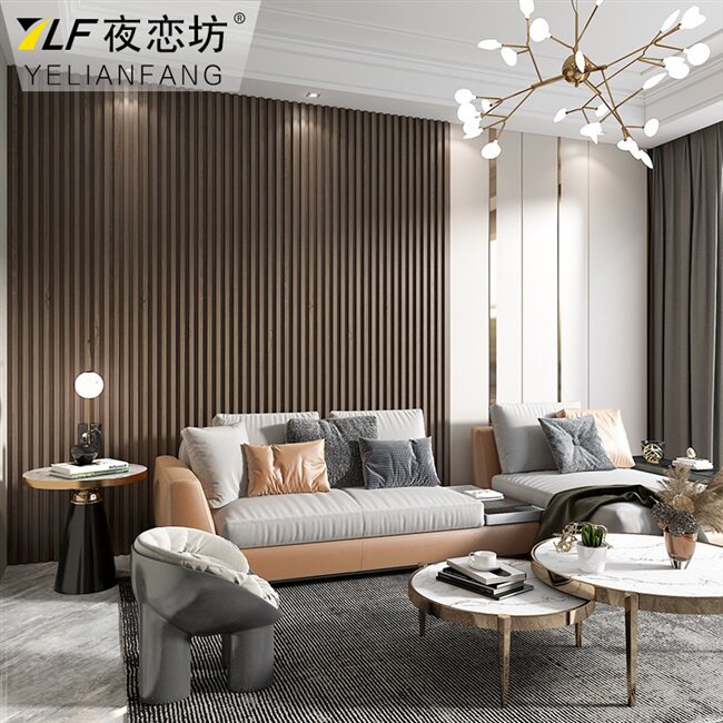 现代简约硬包电视背景墙轻奢格栅客厅沙发影视墙装饰卧室床头硬装