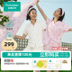全棉时代男女士睡衣双层纱布印花短袖短裤家居套装2025春夏新款