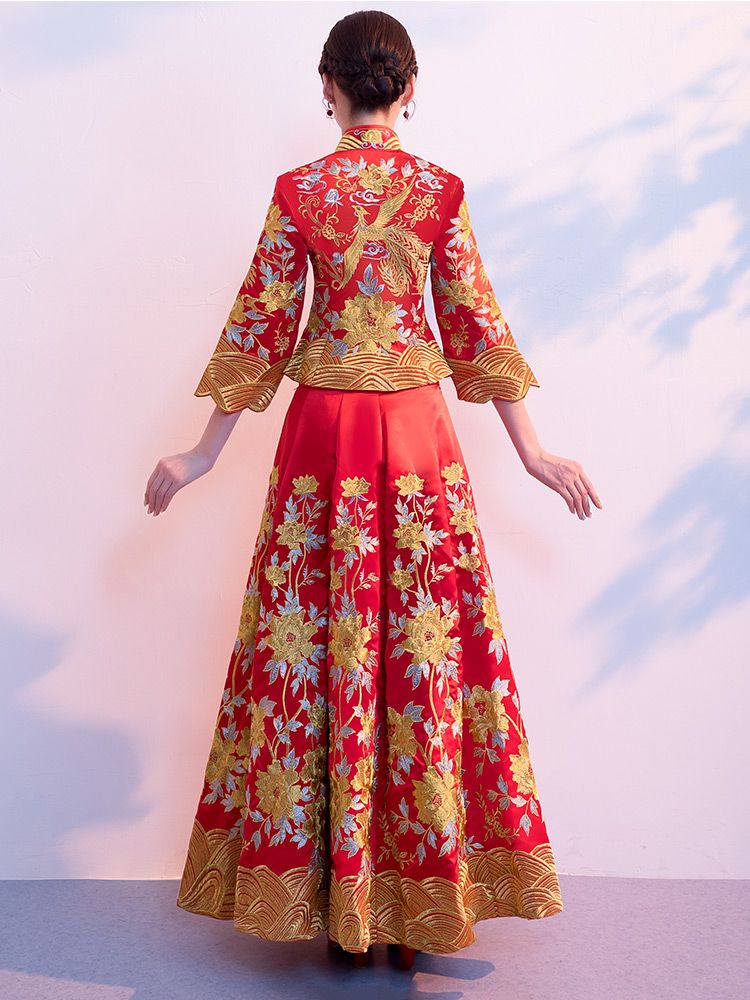 宋慧乔同款婚纱2019新款夏季短袖结婚古装敬酒出阁服新娘礼服中式