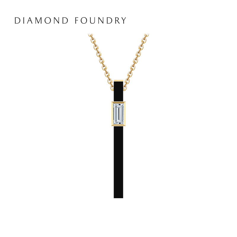 【培育】DIAMOND FOUNDRY/DF 贝甜陶瓷长方钻石吊坠美国进口