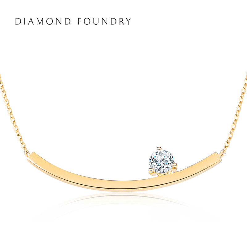 DIAMOND FOUNDRY【合成/培育】玫瑰金萬有引力鎖骨鏈微笑款鑽石在類目 珠寶/鑽石/翡翠/黃金, 人工寶石/處理寶石, 合成(處理)鑽石頸飾中 - 來自Buy2taobao.com提供專業的淘寶代購服務
